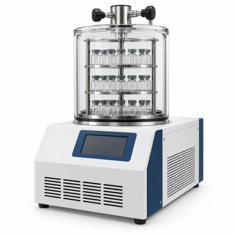 Benchtop freeze dryer with acrylic chamber