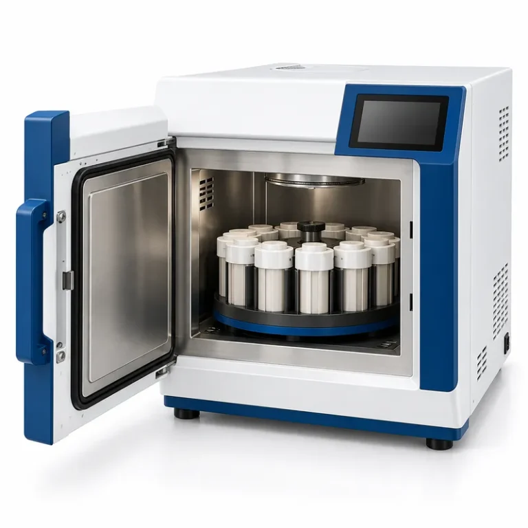 Microwave digestion system with vessel rotor