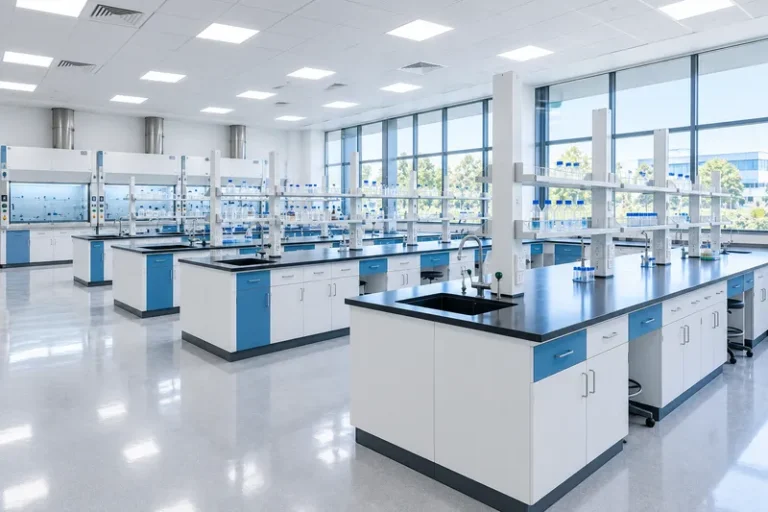 University teaching laboratory with island benches